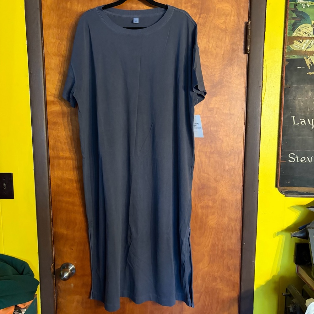 New Old Navy Womens XXL Short Sleeve T-Shirt Dress Gray NWT